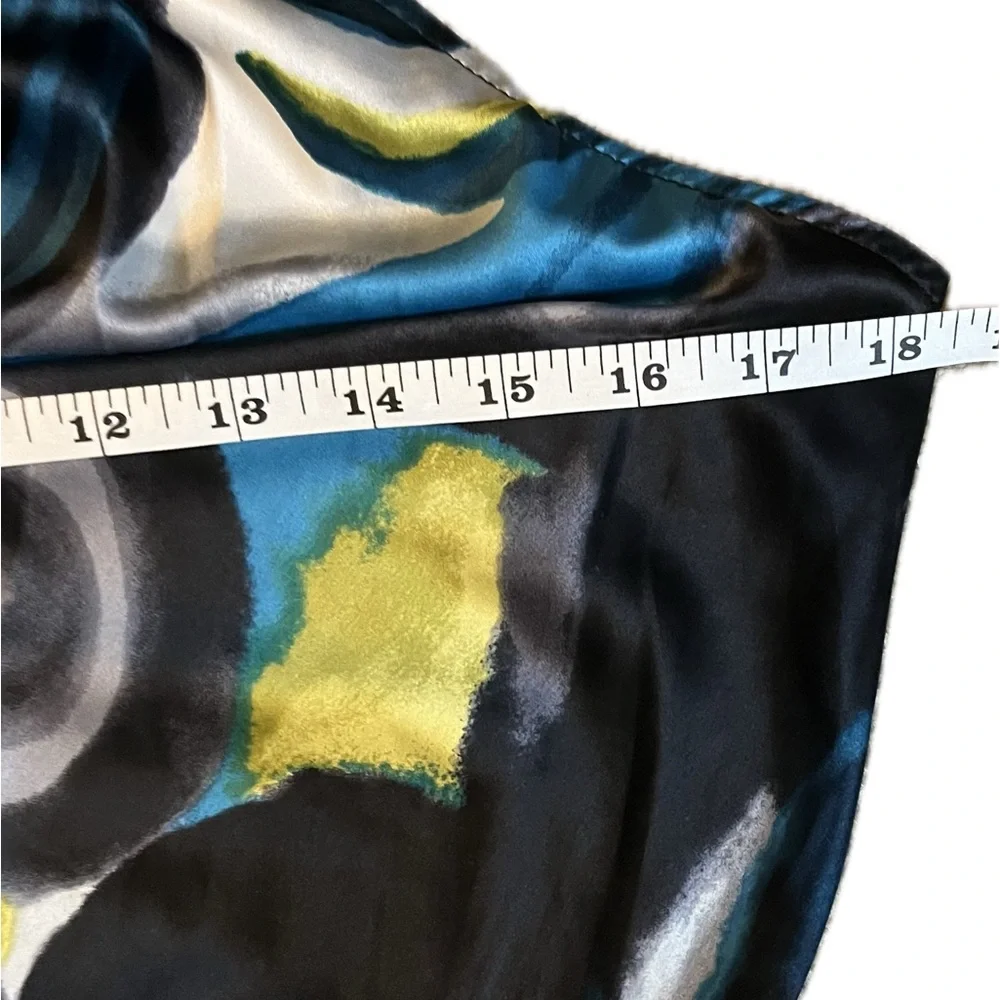Heart Soul Abstract Black Scarf Tie Blouse size Small - Picture 9 of 11